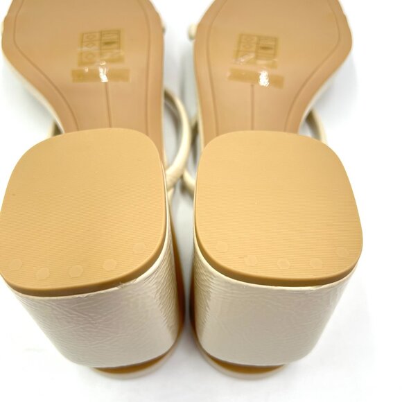 Dolce Vita Womens Size 10 Netra Ivory Cream Patent Block Heels Sandals Shoes NEW - Picture 11 of 13
